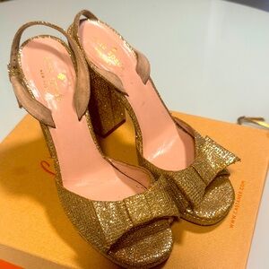 KATE SPADE Gold Sparkle Heels